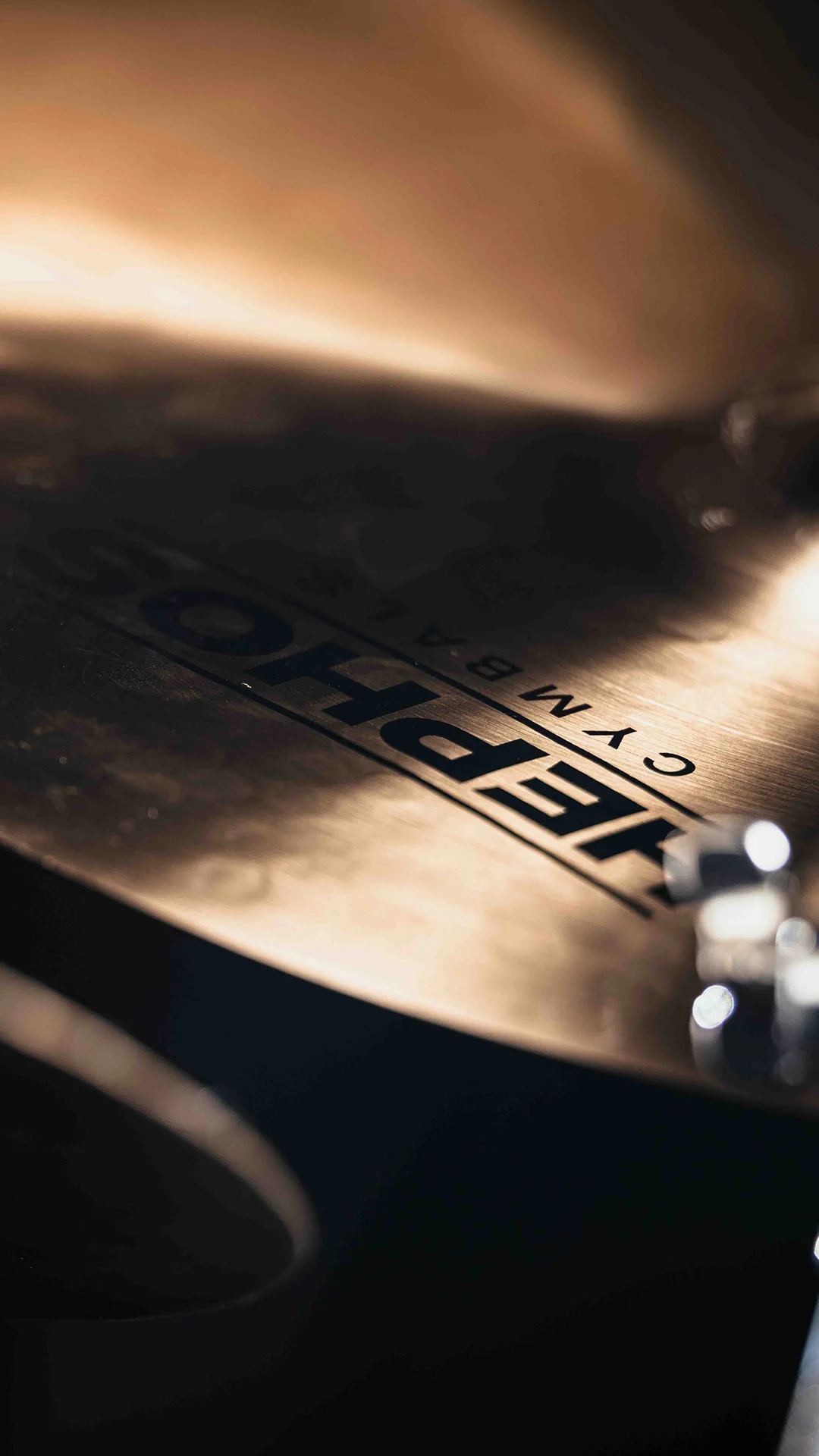 HEPHOS cymbal stacked on the kit