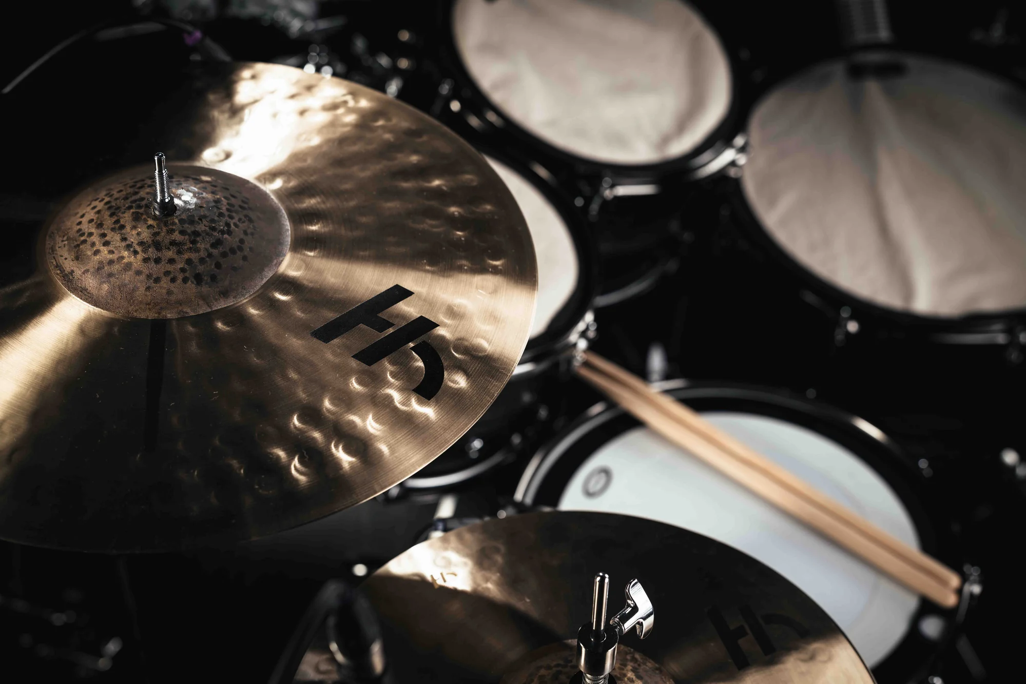 Cymbals captured mid-session